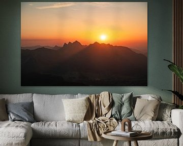 Sunset over the Tannheim mountains by Leo Schindzielorz