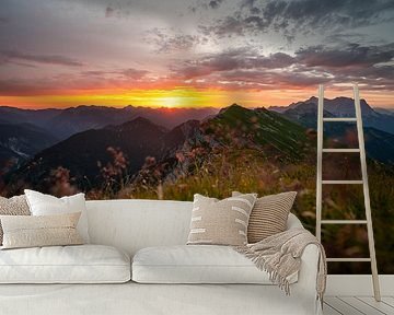 Sunrise over the Zugspitze and the Tyrolean Alps by Leo Schindzielorz