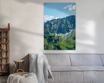 Front rocheux massif avec strates rocheuses dans les Alpes d'Allgäu sur Leo Schindzielorz