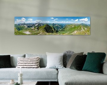 Panoramic view over the Allgäu Alps, Höfats, Nebelhorn, Hinterstein by Leo Schindzielorz