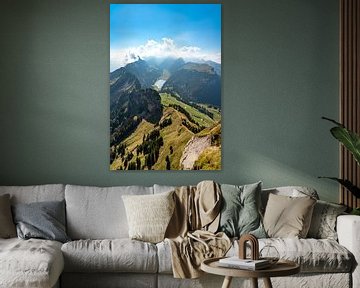 Seealpsee dans les Alpes appenzelloises et la vue sur le Säntis sur Leo Schindzielorz