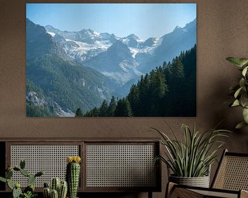 Stilfser Joch Passstraße mit Blick auf die umliegenden Berge und Gletscher von Leo Schindzielorz