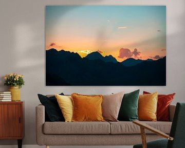 Sonnenuntergang über den Vinschgauer Alpen von Leo Schindzielorz