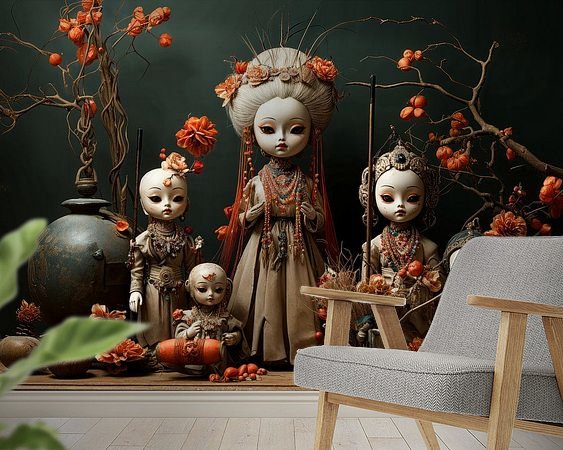 Voorbeeld van het werk in een kamer