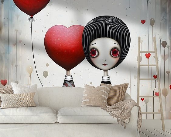 Voorbeeld van het werk in een kamer