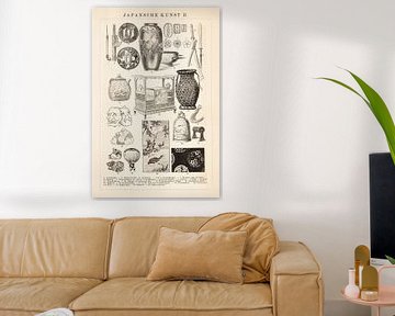 Vintage gravure Japanse kunst II van Studio Wunderkammer