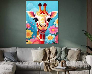 Verspielte Giraffe Kinderzimmer von PixelPrestige