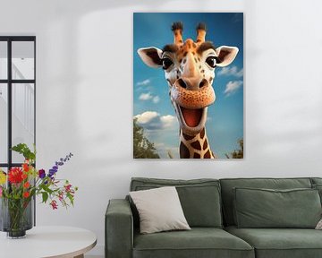Girafe enjouée sur PixelPrestige