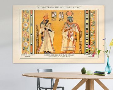 Antieke kleurenplaat Oud-Egyptische Schilderkunst van Studio Wunderkammer