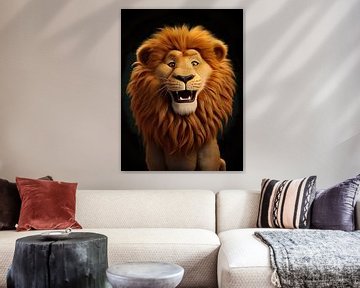 chambre d'enfant lion mignon sur PixelPrestige