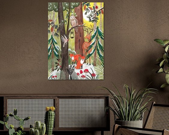 Voorbeeld van het werk in een kamer