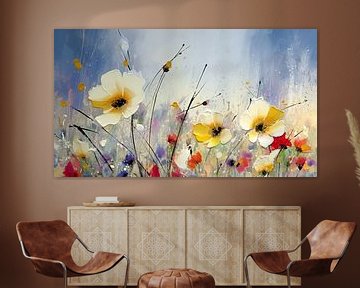 Abstract Flowers Painting by Dakota Wall Art