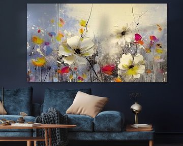 Peinture abstraite de fleurs sur Dakota Wall Art