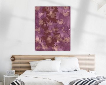 Modern abstract art in beige, brown on purple by Dina Dankers