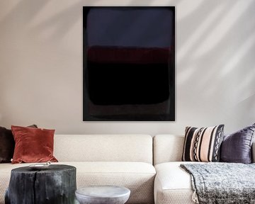 Moderne abstracte kunst in gedempt violet, donkerrood en zwart van Dina Dankers