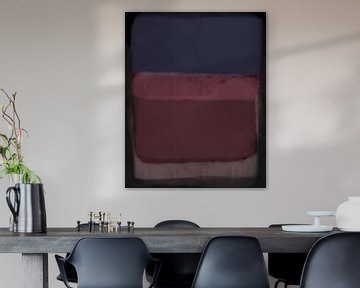 Moderne abstracte kunst in gedempt violet, roze, paars en zwart van Dina Dankers