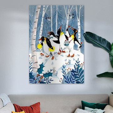 Pinguine musizieren im Wald von Caroline Bonne Müller