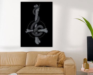 inverted cross with snake by Muhammad Yunus