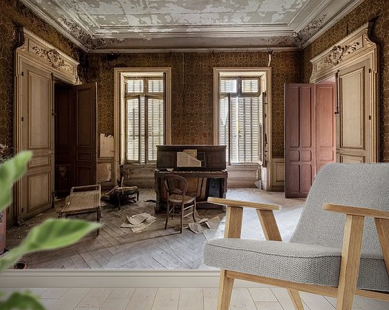 Voorbeeld van het werk in een kamer