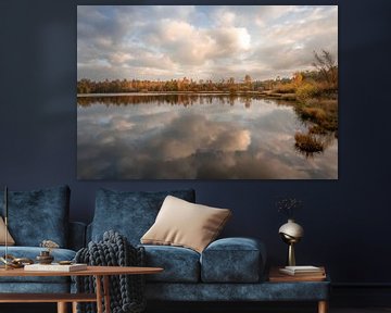 Magnifiques couleurs d'automne au bord d'un lac dans les landes sur John van de Gazelle fotografie