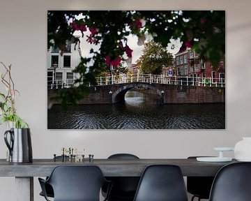 Mooie Nederlandse brug in Leiden van Dario En Holanda