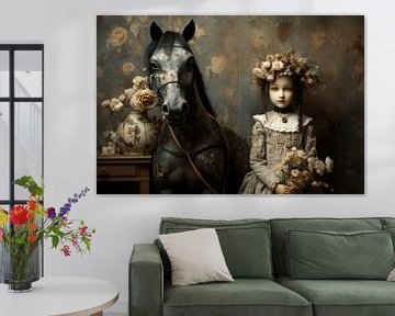 Still life with porcelain doll and her horse by Ton Kuijpers