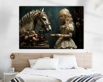 Still life with porcelain doll and her horse by Ton Kuijpers