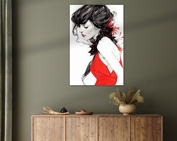 Femme en rouge