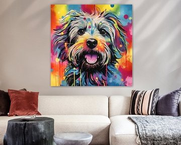 Kleine kleurrijke hond van ARTemberaubend