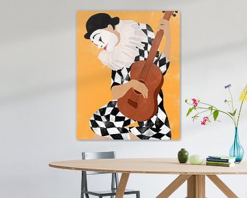 Harlekin mit Gitarre von Cats & Dotz