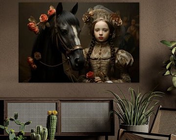 Nature morte avec poupée de porcelaine et son cheval sur Ton Kuijpers