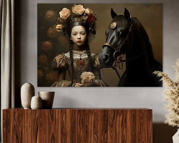 Still life with porcelain doll and her horse by Ton Kuijpers