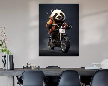 Panda sur un vélo sur PixelPrestige