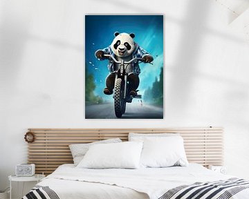 Pandabär auf einem Fahrrad von PixelPrestige