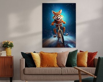 Fox on a bicycle by PixelPrestige