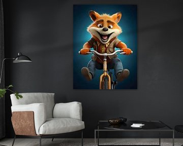 Fox on a bicycle by PixelPrestige