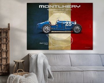 Montlhery Bugatti 35T Vintage landscape format by Theodor Decker