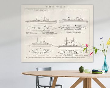 Vintage-Gravur Kriegsschiffe III von Studio Wunderkammer
