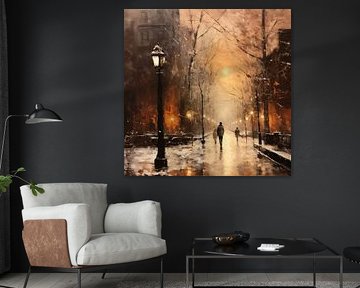 Schneefall in City Glow