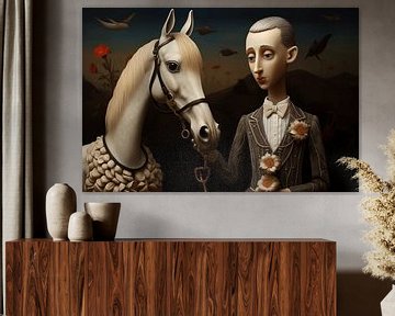 Mann mit seinem Pferd von Ton Kuijpers