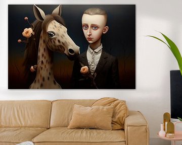 Man with his horse by Ton Kuijpers