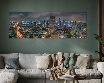 Groot panorama van Bangkok van FineArt Panorama Fotografie Hans Altenkirch