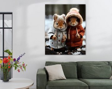 Squirrels in winter, with a wink by Studio Allee