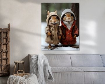 Squirrels in winter, with a wink by Studio Allee