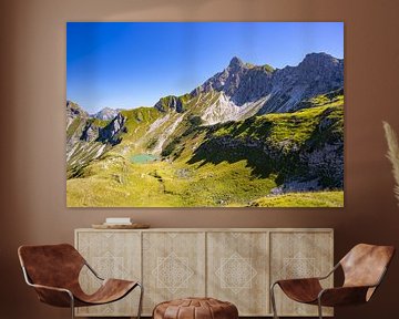 Upper Gaisalpsee, behind it the Nebelhorn (2224m), Allgäu Alps by Walter G. Allgöwer