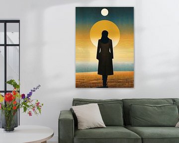 Spaziergang zur Sonne von Wall Art Wonderland