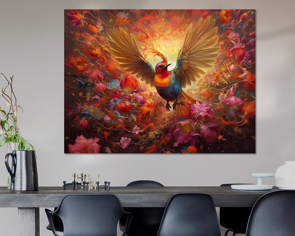 Voorbeeld van het werk in een kamer