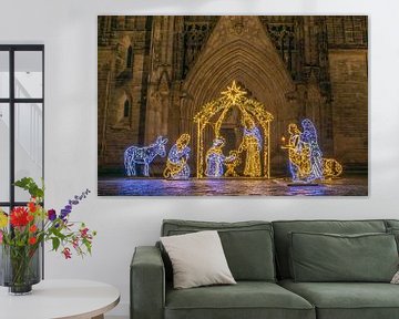 Magdeburger Lichtwereld - kerststal voor de Dom van Magdeburg van t.ART