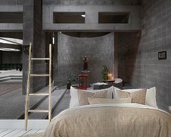 Voorbeeld van het werk in een kamer