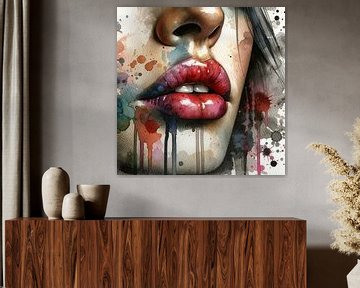 Aquarell Frauen Lippen #1 von Chromatic Fusion Studio